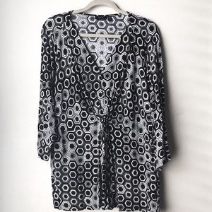 Apt. 9 Patterned Black and White Blouse | 3X